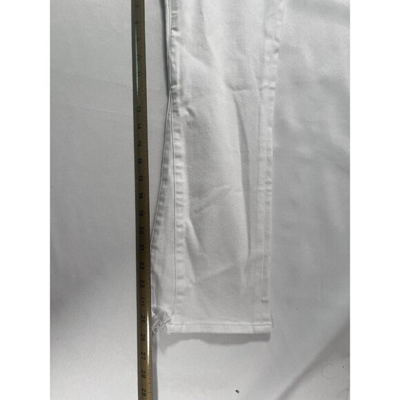 EXPRESS High Rise Cropped Flare White Jeans w/ Stretch Size 6R - Picture 5 of 6